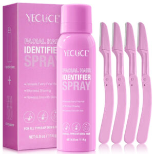 Spray facial + 4 lame pentru identificarea și îndepărtarea părului nedorit, 114 g, Culoare Roz, YECUCE®