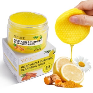 Dischete exfoliante cu Acid Kojic & Turmeric | Curățare profundă, Luminozitate, Îngrijire revitalizante, 30 buc, YECUCE®