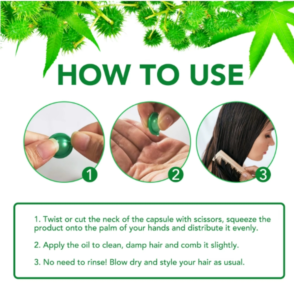 Capsule cu Ulei de Ricin Negru Jamaican, Keratină și Multivitamine pentru tratamentul părului deteriorat | ALIVER®, 40 buc - imagine 8