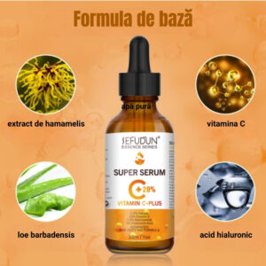 Alternative view of Ser facial cu Acid Hialuronic, Vitaminele A, C și B3, Aloe Barbadensis și Hamamelis – Luminozitate, Fermitate și Anti-Îmbătrânire, 30 ml, SEFUDUN®