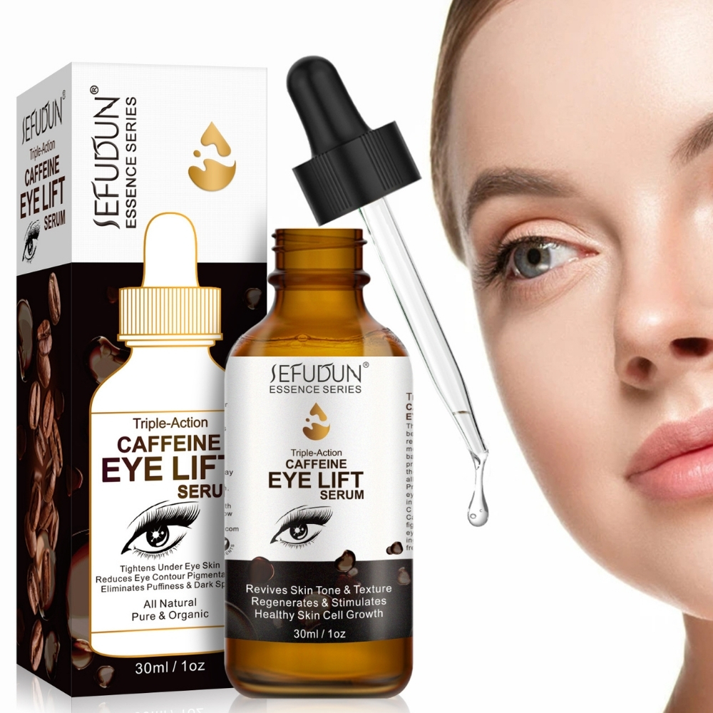 Ser facial cu Cafeină Eye Lift – Anti‑îmbătrânire, Fără Cearcăne și Pungi, Ingrediente 100% Organice, 30 ml, SEFUDUN® - imagine 2