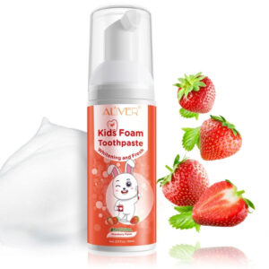 Pastă de dinți spumantă pentru copii | Curățare blândă, albire și prospețime naturală, aromă de CĂPȘUNI, 60 ml, ALIVER®