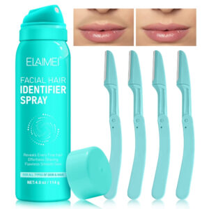 Alternative view of Spray facial + 4 lame pentru identificarea și îndepărtarea părului nedorit, 114 g, Culoare Turcoaz, ELAIMEI®