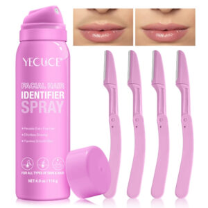 Alternative view of Spray facial + 4 lame pentru identificarea și îndepărtarea părului nedorit, 114 g, Culoare Roz, YECUCE®
