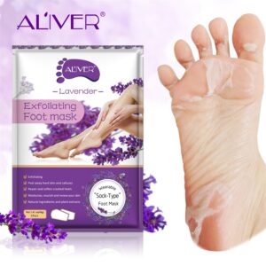 Alternative view of Șosete exfoliante, Mască pentru picioare cu Acid Hialuronic, Vitamina C și extract de Lavandă | Calmarea pielii și regenerare profundă pentru tălpi fine, ALIVER®