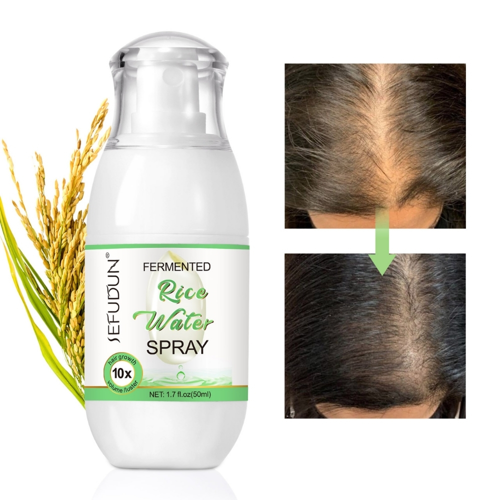 Spray cu apă de orez fermentată, Extract de Garofiță, Ulei de Ricin, Ghimbir și Vitamina B7, pentru Creșterea părului, fortifiere și hidratare naturală, 50 ml - imagine 3