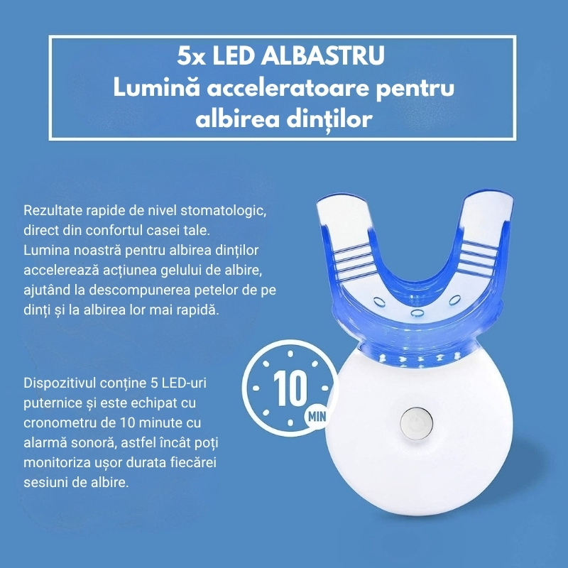 Kit de albire a dinților cu lumină LED albastră și 3 geluri – NeaTeeth® | Albire profesională acasă, în doar 10 minute pe zi - imagine 3