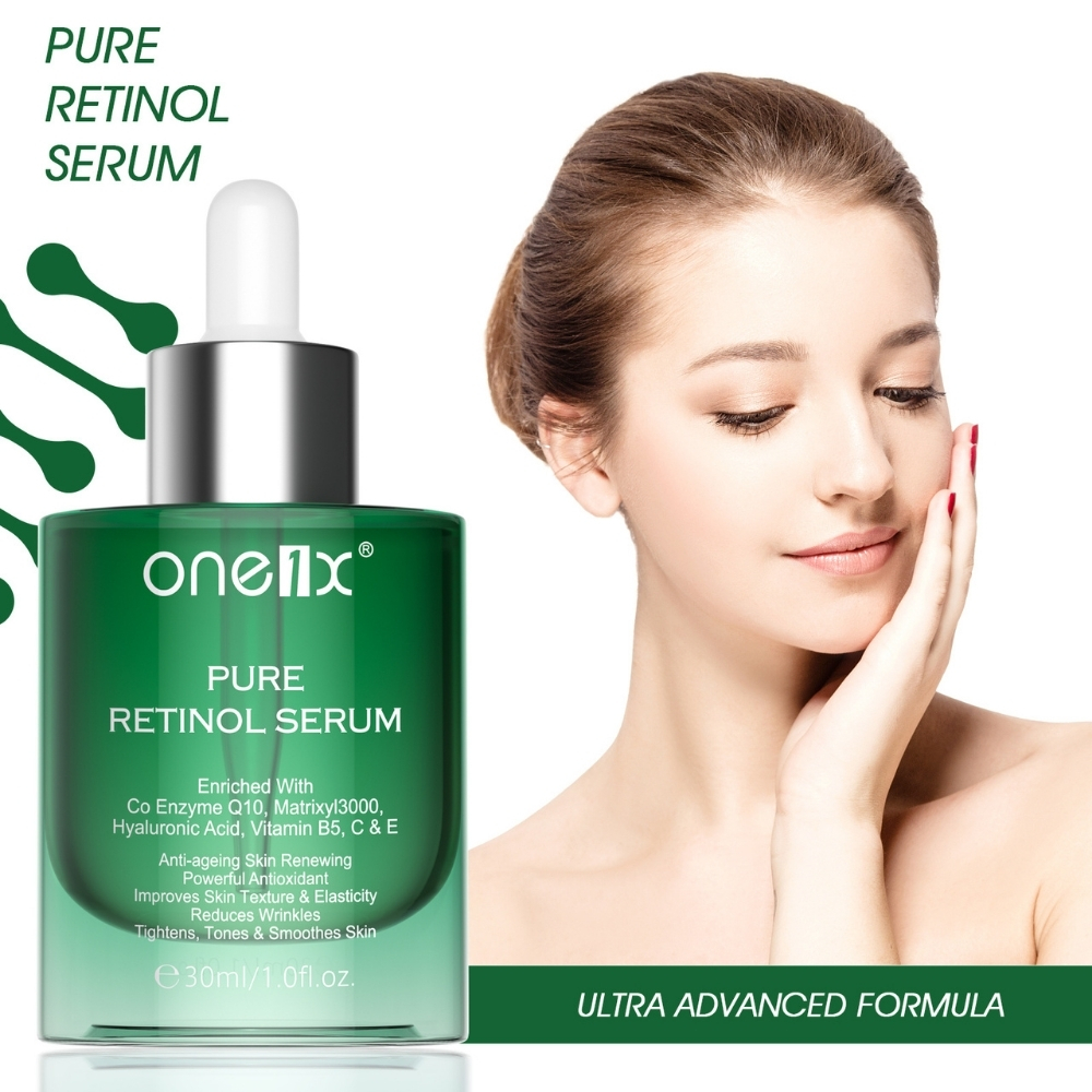 Ser facial cu Vitamina A, Coenzima Q10, Matrixyl 3000, Acid Hialuronic, Vitamina B5 - Anti‑îmbătrânire, Fermitate și Hidratare, 30 ml, ONE1X® - imagine 4