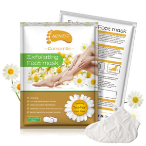 Șosete exfoliante, Mască pentru picioare cu extract de Mușețel | Calmarea pielii & Exfoliere delicată, 1 pereche, ALIVER®