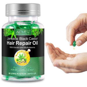Alternative view of Capsule cu Ulei de Ricin Negru Jamaican, Keratină și Multivitamine pentru tratamentul părului deteriorat  | ALIVER®, 40 buc