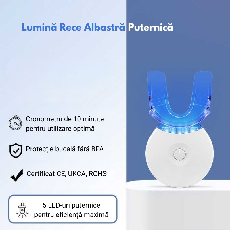 Kit de albire a dinților cu lumină LED albastră și 3 geluri – NeaTeeth® | Albire profesională acasă, în doar 10 minute pe zi - imagine 4