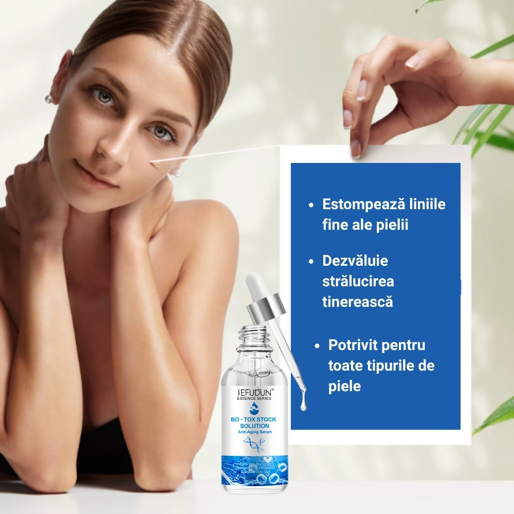 Ser facial Anti‑Îmbătrânire cu Colagen, Acid Hialuronic și Vitamina C – Fermitate, Hidratare și Luminozitate, 30 ml, SEFUDUN® - imagine 5