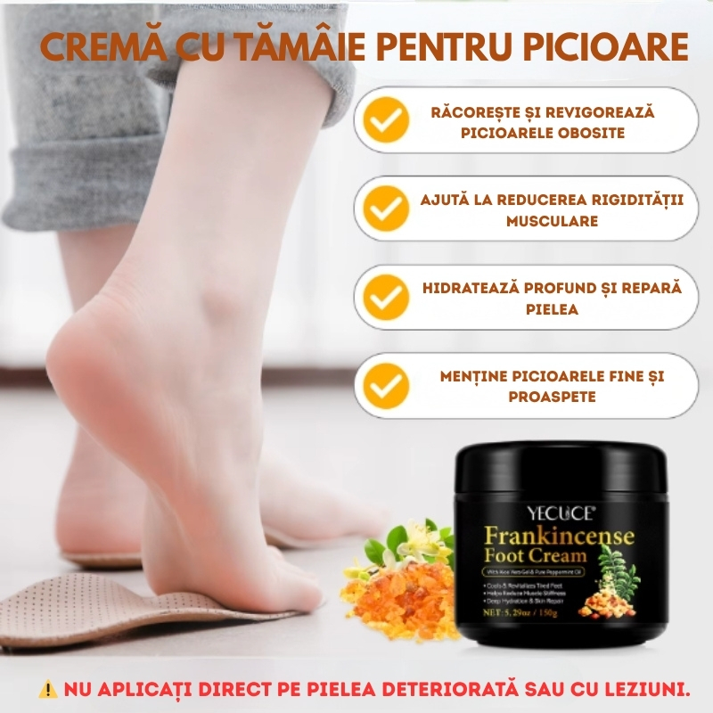 Cremă cu Tămâie pentru picioare și corp – Hidratare profundă 72H, pentru piele uscată, crăpată și obosită | 150g, YECUCE® - imagine 5