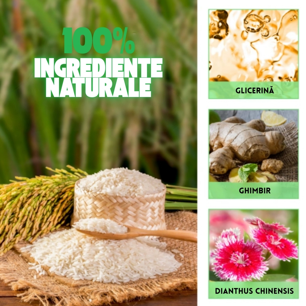 Spray cu apă de orez fermentată, Extract de Garofiță, Ulei de Ricin, Ghimbir și Vitamina B7, pentru Creșterea părului, fortifiere și hidratare naturală, 50 ml - imagine 6