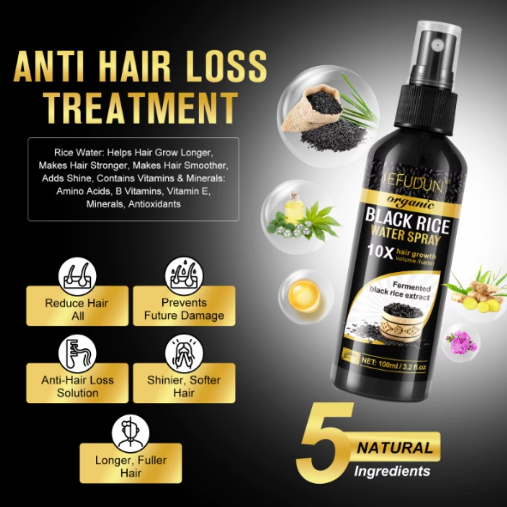 Spray pentru creșterea părului SEFUDUN® cu orez negru fermentat, Vitamin B7 și Ghimbir – 100 ml - imagine 6