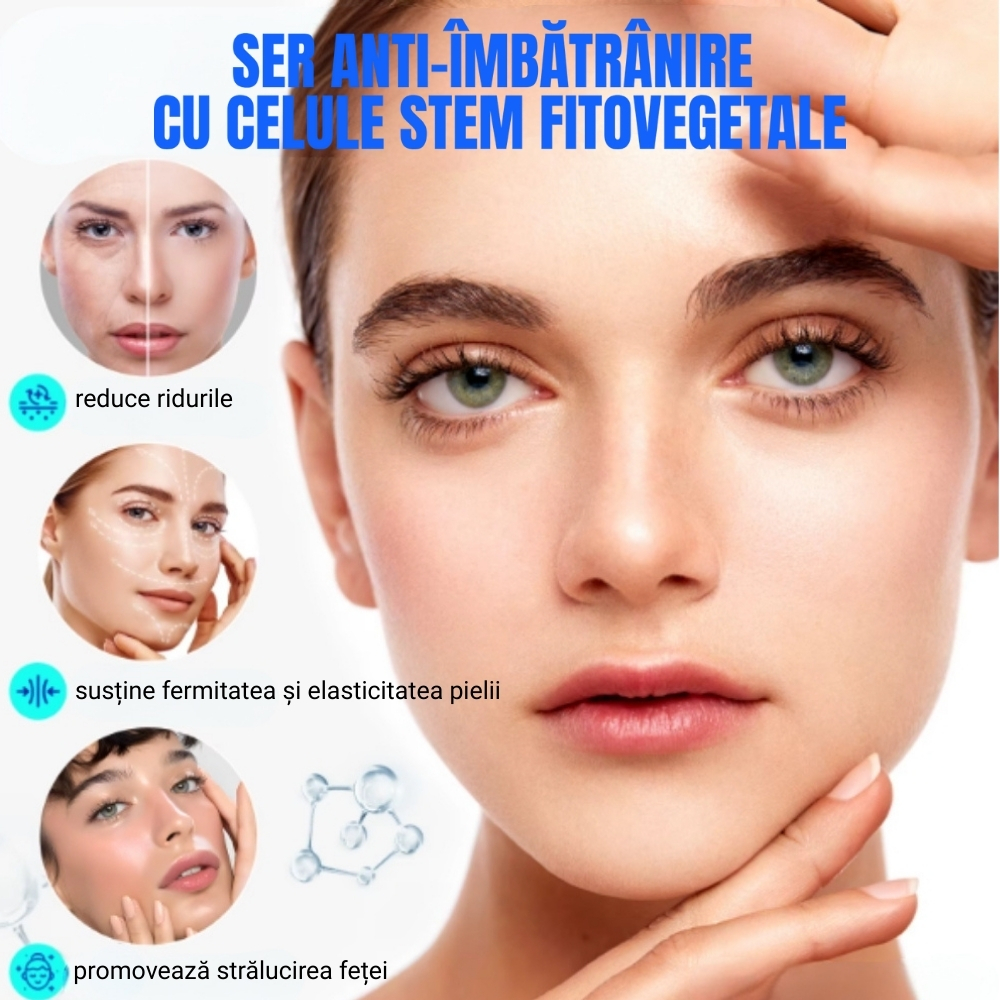 Ser facial Anti-Îmbătrânire cu Celule STEM | Vitamina B3, Colagen, Glicerină și Hialuronat de Sodiu | Hidratarea pielii și reducerea ridurilor | 35 ml, TIVLON® - imagine 6