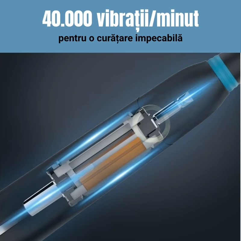 Periuță de dinți electrică sonică Seago SG-958 – Reîncărcabilă, inteligentă, impermeabilă IPX7, cu 5 moduri de periere și 6 capete de rezervă, negru - imagine 3