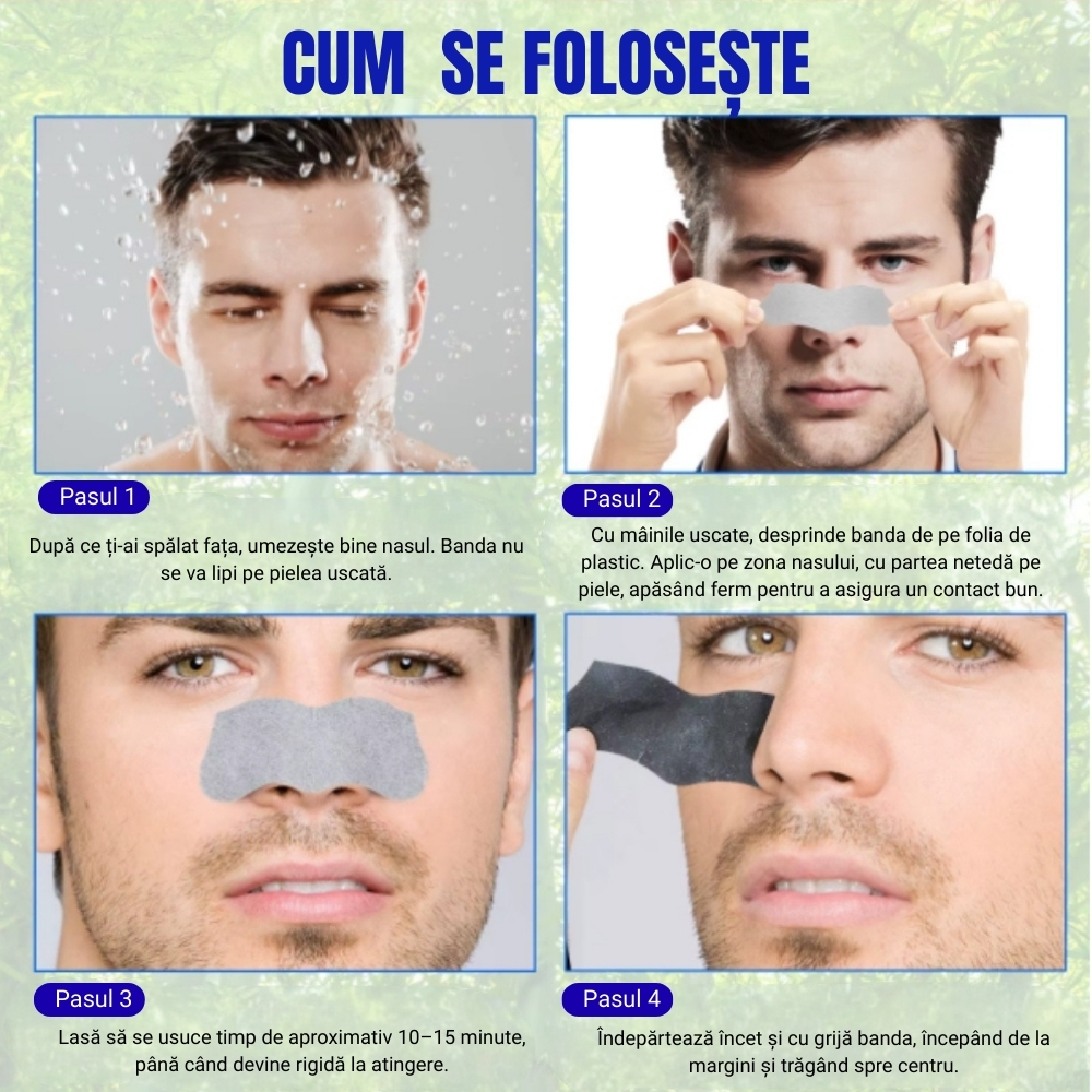 Plasturi nazali PEGCiZ® cu Cărbune Activ de Bambus și Extract de Hamamelis – Curățare profundă și reducerea punctelor negre, 90 buc - imagine 7