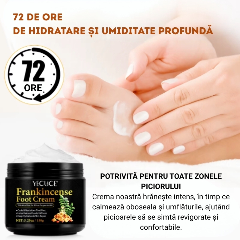 Cremă cu Tămâie pentru picioare și corp – Hidratare profundă 72H, pentru piele uscată, crăpată și obosită | 150g, YECUCE® - imagine 8