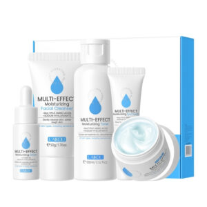 Set cosmetice, 5 piese pentru îngrijire facială cu Hialuronat de Sodiu și Aminoacizi multipli | Curățare, Luminozitate, Hidratare și Uniformizare ten | LAIKOU®