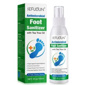 Spray igienizant pentru picioare cu Ulei de Tea Tree și Aloe Vera, anti-miros și antifungic, 120 ml, SEFUDUN®