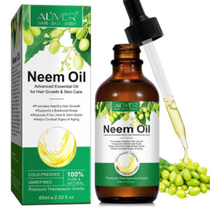Ulei purtător de Neem, 100% Organic, Presat la Rece, pentru Îngrijirea Corpului, Părului și Unghiilor, 60 ml, ALIVER®