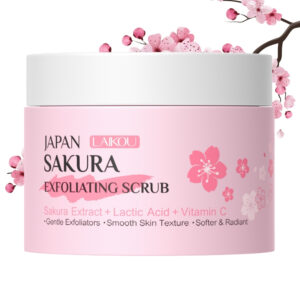 Scrub pentru corp cu Extract de Flori de Cireș Japonez (Sakura), Niacinamidă și Vitamina C, 25 gr, LAIKOU®