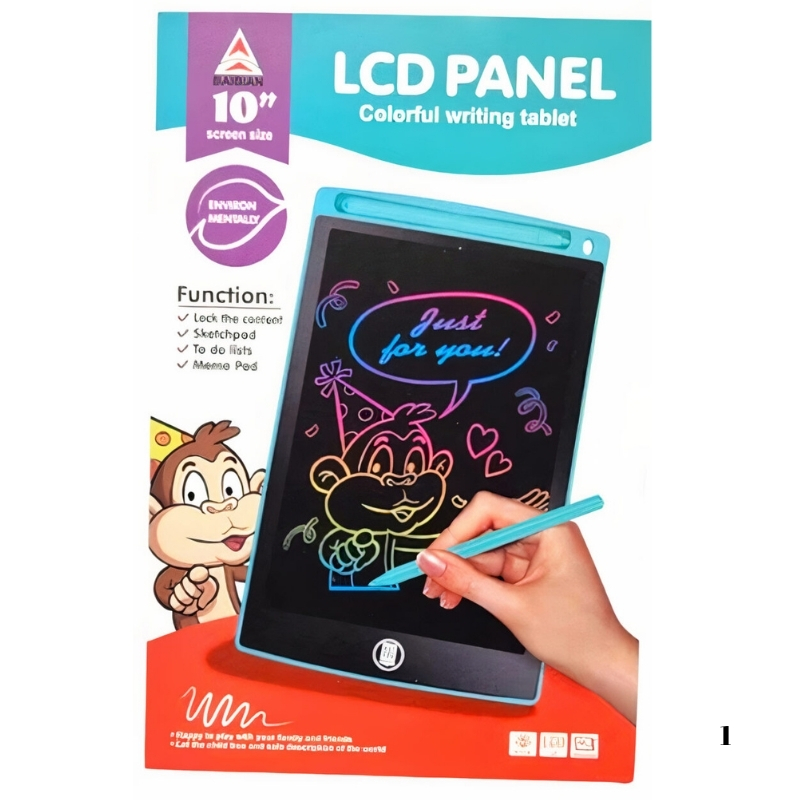 Tabletă de scris și desenat cu stilou magnetic și LCD color, 10 inch, negru - imagine 2