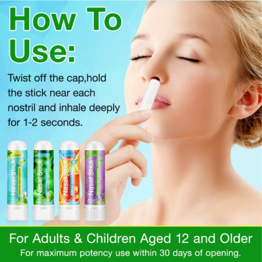 Stick, creion, inhalator nazal natural pentru respirație ușoară și tonus ridicat, Set 4 arome, ELAIMEI® - imagine 10