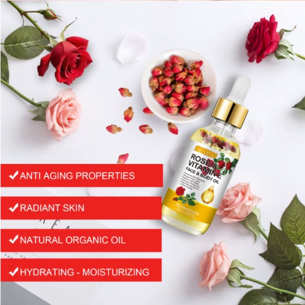 Ulei de Trandafir îmbogățit cu Bergamotă și Vitamina E pentru Față și Corp, ALIVER®, 60 ml - imagine 10