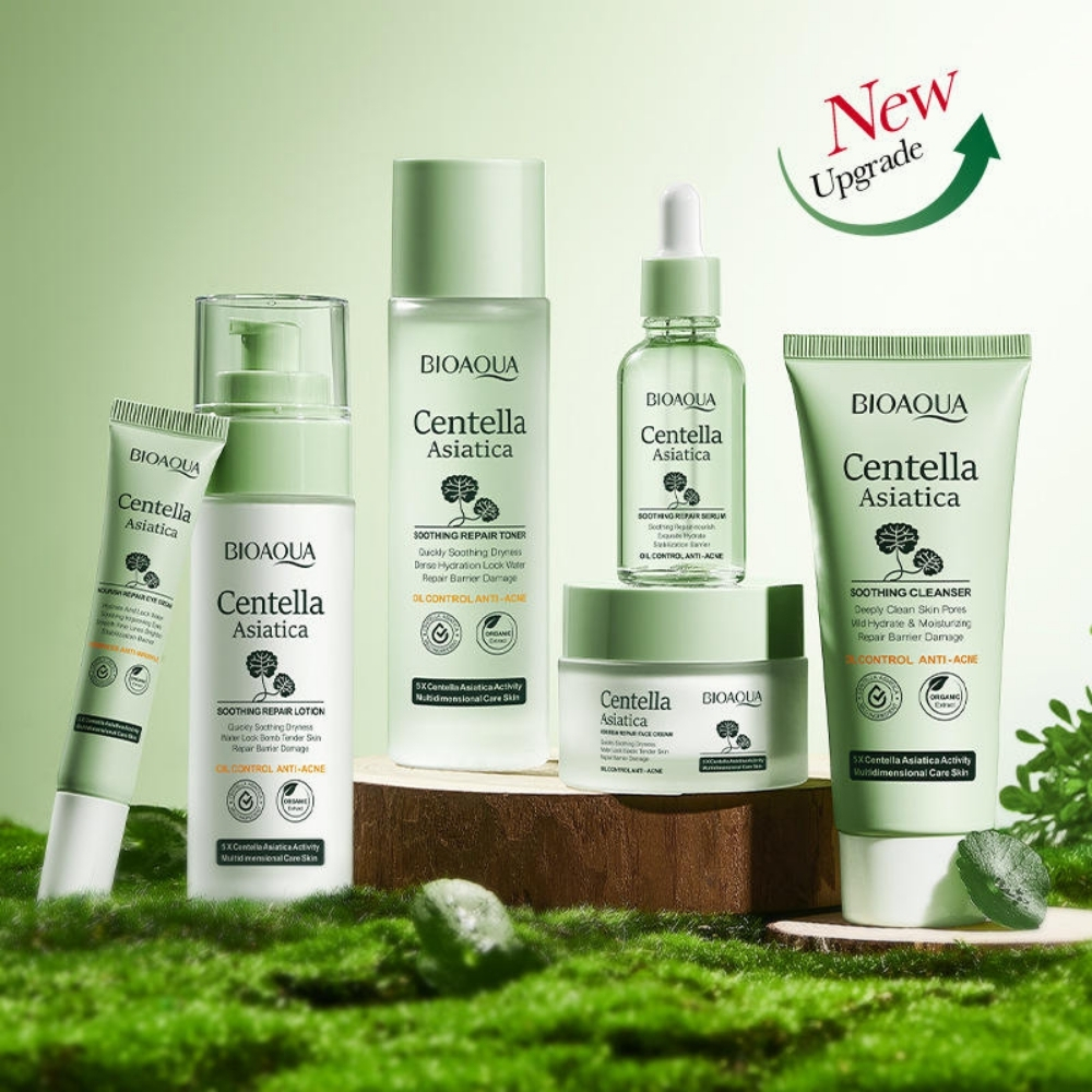Set cosmetice, 6 piese pentru îngrijire facială cu Centella Asiatica și Acid Hialuronic | Hidratare și reparare BIOAQUA® - imagine 2