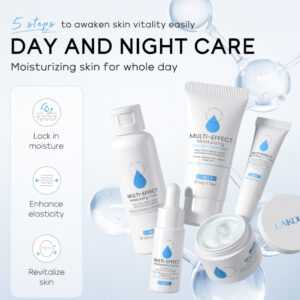 Alternative view of Set cosmetice, 5 piese pentru îngrijire facială cu Hialuronat de Sodiu și Aminoacizi multipli | Curățare, Luminozitate, Hidratare și Uniformizare ten | LAIKOU®