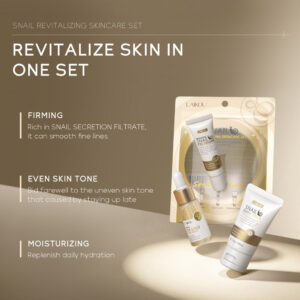 Alternative view of Set cosmetice, 3 piese pentru îngrijire facială cu Filtrat de Secreție de Melc, Ginseng, Niacinamide și Aur de 24K | Hidratare, Fermitate și Uniformizare ten | LAIKOU®