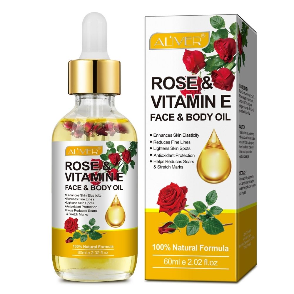 Ulei de Trandafir îmbogățit cu Bergamotă și Vitamina E pentru Față și Corp, ALIVER®, 60 ml - imagine 2