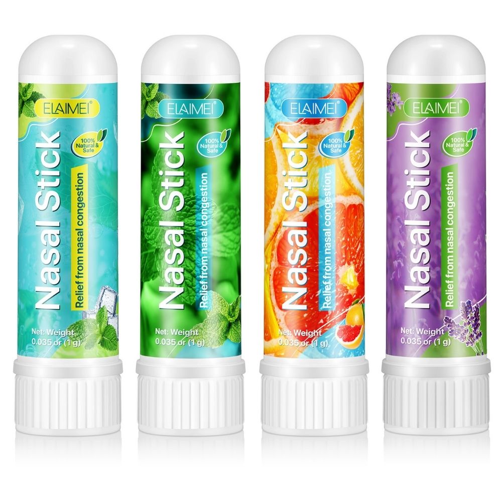 Stick, creion, inhalator nazal natural pentru respirație ușoară și tonus ridicat, Set 4 arome, ELAIMEI® - imagine 3