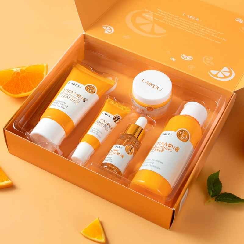 Set cosmetice, 5 piese pentru îngrijirea tenului cu Vitamina C 99% pură, Niacinamide și Hialuronat de Sodiu | LAIKOU® - imagine 3
