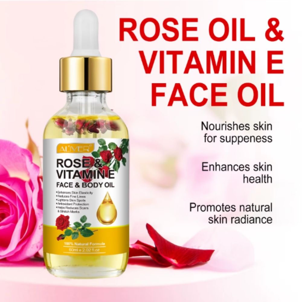 Ulei de Trandafir îmbogățit cu Bergamotă și Vitamina E pentru Față și Corp, ALIVER®, 60 ml - imagine 4