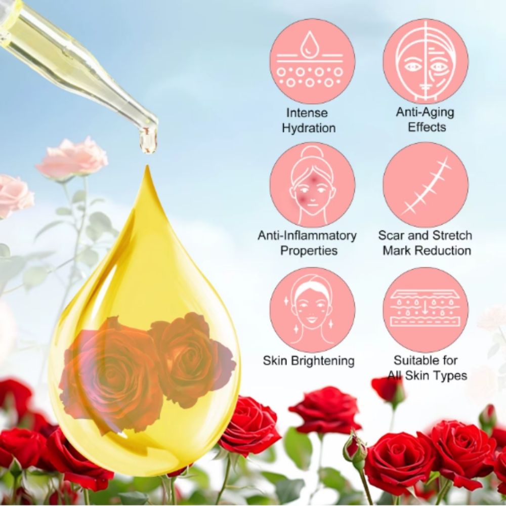 Ulei de Trandafir îmbogățit cu Bergamotă și Vitamina E pentru Față și Corp, ALIVER®, 60 ml - imagine 5