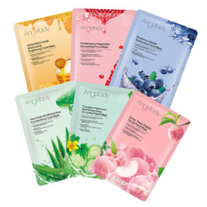 Set 6 măști faciale cu extracte de Plante & Acid Hialuronic | Miere, Afine, Rodie, Aloe Vera, Castraveți, Piersici | Hidratare, Fermitate, Control Sebum, ANGELLADY®