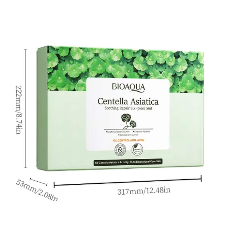 Set cosmetice, 6 piese pentru îngrijire facială cu Centella Asiatica și Acid Hialuronic | Hidratare și reparare BIOAQUA® - imagine 5