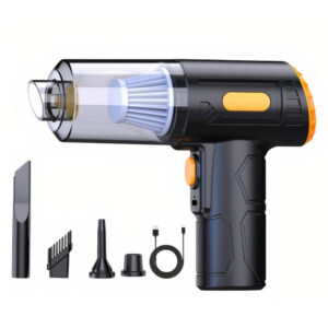 Aspirator Portabil fără Fir, Flippy, Tip Pistol 4 în 1 – Suflare & Aspirare, Încărcare USB, 120W, Negru