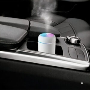 Alternative view of Umidificator, Aromadifuzor portabil cu iluminare ambientală LED, cu alimentare USB, pentru casă, mașină sau birou, 300 ml, roz