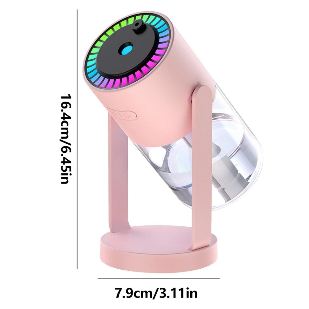 Umidificator, Aromadifuzor Portabil și Proiector de Stele, cu Lumină Ambientală și Cap Rotativ, pentru Acasă, Birou, Yoga, Spa, Mașină, 280ml, Roz - imagine 3