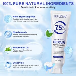 Alternative view of Pastă de dinți profesională cu 7,5 % Nano-Hydroxyapatită pentru albire, reparare și protecție completă, 120 gr, SEFUDUN®