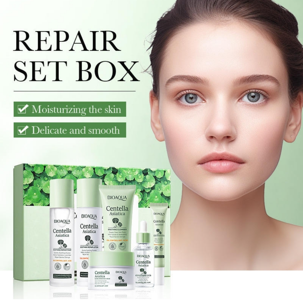 Set cosmetice, 6 piese pentru îngrijire facială cu Centella Asiatica și Acid Hialuronic | Hidratare și reparare BIOAQUA® - imagine 6