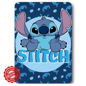 Pătură din fleece/polar pentru copii, Disney Lilo & Stitch Feather, 140x100 cm, 294 gr, licențiată Disney®