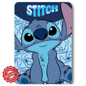 Pătură din fleece/polar pentru copii, Disney Lilo & Stitch Happy, 140x100 cm, 294 gr, licențiată Disney®