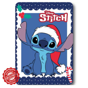 Pătură din fleece/polar pentru copii, Disney Lilo & Stitch Holiday, 140x100 cm, 294 gr, licențiată Disney®
