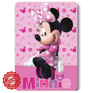 Pătură din fleece/polar pentru copii, Minnie Mouse Lovely Charm, 140x100 cm, 294 gr, licențiată Disney®