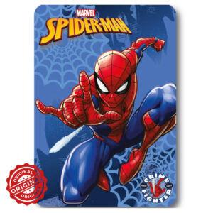 Pătură din fleece/polar pentru copii, Spider-Man Crime Fighter, 140x100 cm, 294 gr, licențiată Disney®